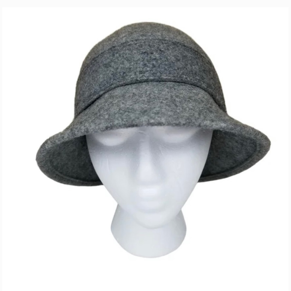 Gray 100% Wool Bucket Crusher Hat